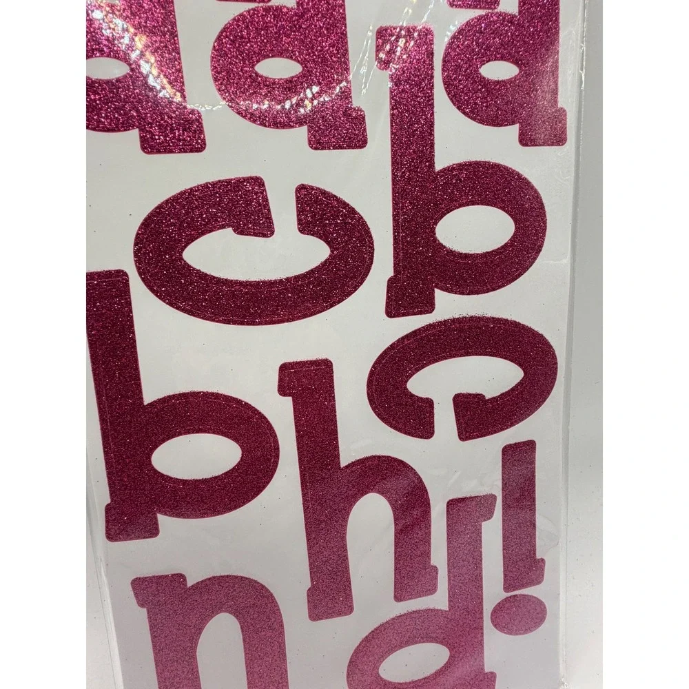 Mambi Sticks Pink Glitter Letter Stickers 8 Sheets‎ Alphabet Numbers STL-11
